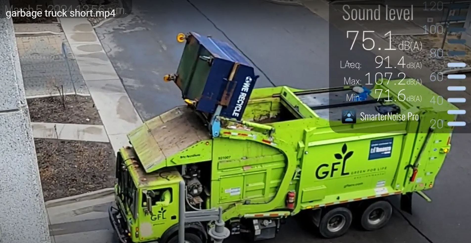 Garbage truck representing noise from waste collection services